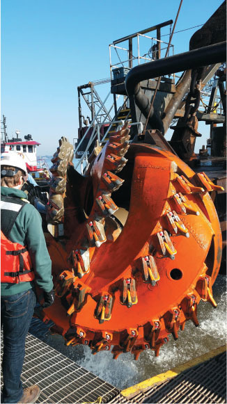 a cutterhead such as this one on a great lakes dredge