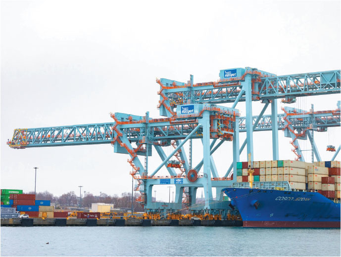 evergreen ever fortune container ship at paul w. conley